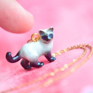 Siamese Cat Necklace  Hand-painted Porcelain  We Are Siamese
