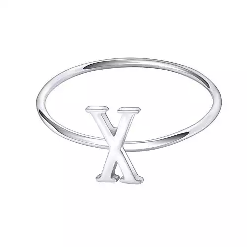 AoedeJ 925 Sterling Silver Stackable "X" Ring