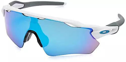 Oakley Men's Radar Ev Path Non-Polarized Iridium Rectangular Sunglasses, Polished White, 0 mm