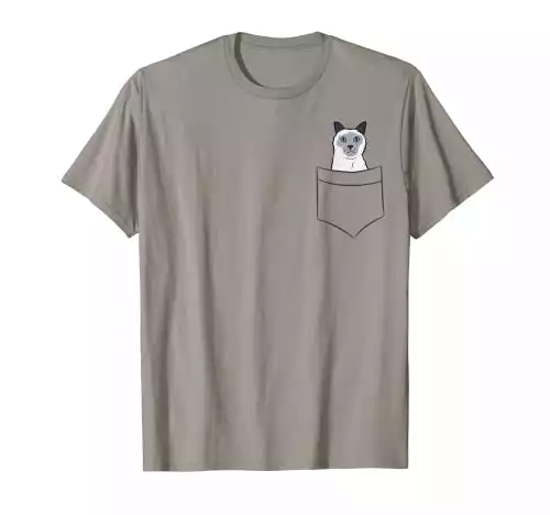 Funny Siamese Cat In The Pocket T-Shirt