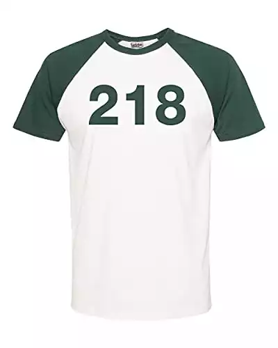 Societee Squid Cosplay Costume 218 Casual Tee Unisex Raglan T-Shirt (Green, X-Large)