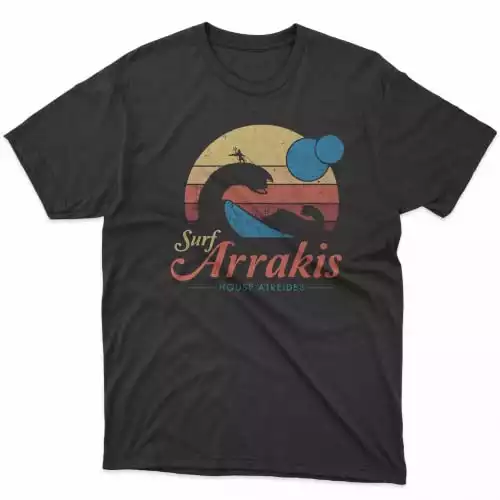 Surf Arrakis - Visit Dune T-Shirt, Sci Fi T-Shirt, Vintage Distressed Vacation Shirt, Surfer Clothing