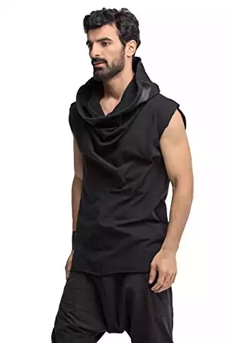 MDNT45 Men's Hooded Shirt Casual Cyberpunk Style