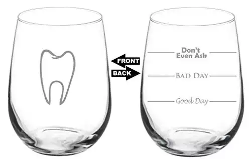 17 oz Stemless Wine Glass for Dentist