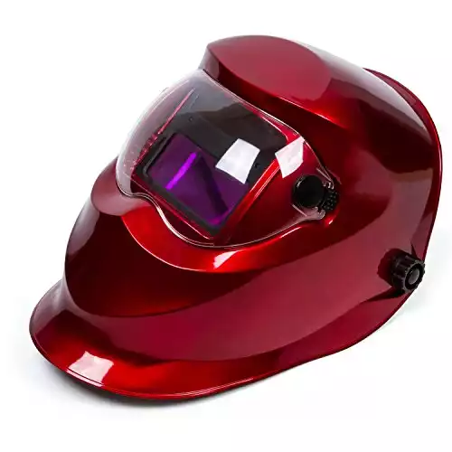Red Solar Power Auto Darkening Welding Helmet