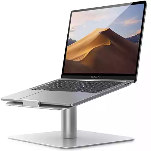 Laptop Notebook Stand, Lamicall Laptop Riser: [360-Rotating] Desktop Holder Compatible with Apple MacBook, Air, Pro, Dell XPS, HP, Samsung, Lenovo More 10-17 Inch Laptop Notebooks - Silver