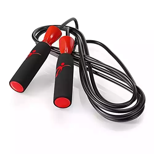 Fitness Factor Adjustable Jump Rope with Carrying Pouch - Cardio Jumping Rope for Men, Women, and Children of All Heights and Skill Levels - Great for Crossfit Training, Boxing, and MMA Workouts