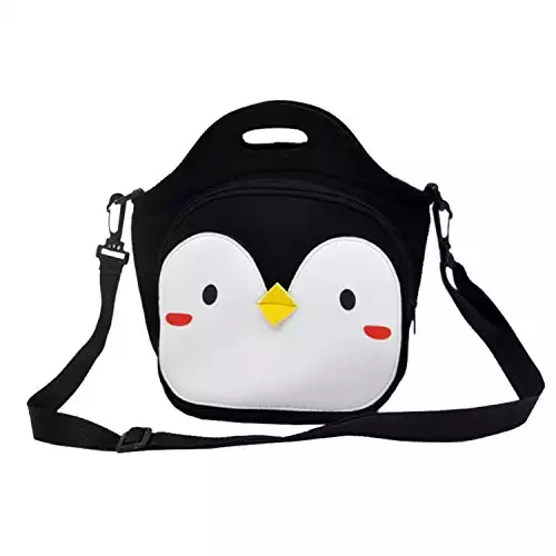 MOT Global Penguin Insulated Neoprene Lunch Bag - Lunch Tote with Adjustable Shoulder Strap by MOT Global