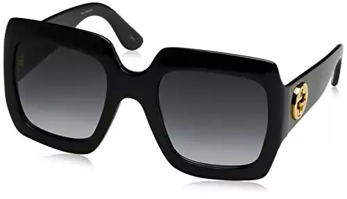 Gucci Womens 54MM Oversized Square Sunglasses, Black/Black/Grey, OS