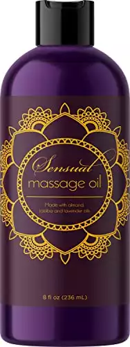 Honeydew Sensual Massage Oil with Pure Lavender Oil - Relaxing Almond & Jojoba Oil for Women & Men for Natural Skin Therapy, 8oz