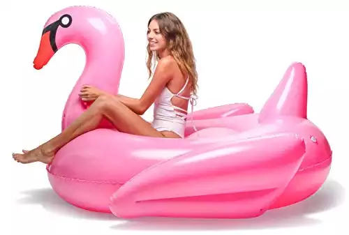 Floatie Kings Pink Swan Party Pool Float - Original Giant Premium Inflatable