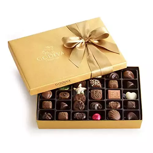 Godiva Chocolatier Gold Ballotin, Classic Gold Ribbon, Great for Gifts, Gourmet Chocolate, Chocolate Gifts, 36 Count