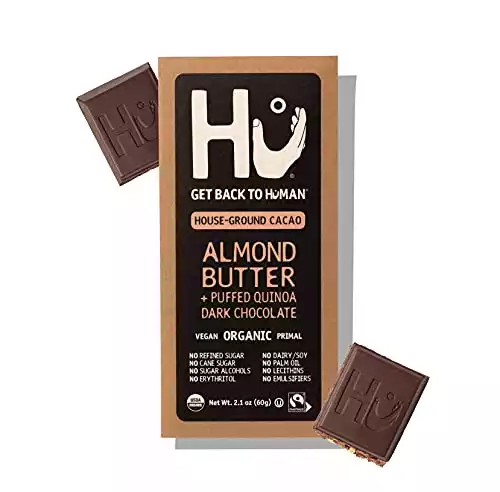 Hu Dark Chocolate Bars | Natural Organic Vegan Chocolate, Gluten Free, Paleo, Non GMO, Fair Trade Dark Chocolate (Almond Butter, 4 Pack)