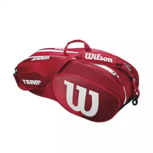 Wilson Team III 6 Pack Tennis Bag, Red/White