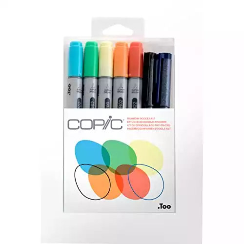 Copic Marker DKRAIN Doodle Kit, Rainbow