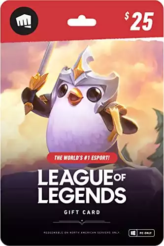 League of Legends $25 Gift Card – 3500 Riot Points - NA Server Only [Online Game Code]