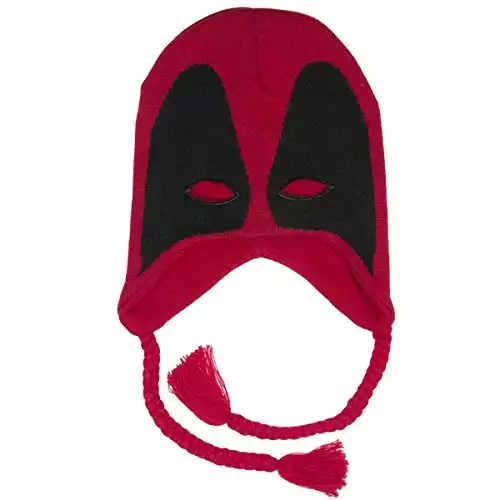 BIOWORLD Marvel Deadpool Mask Knit Laplander Beanie