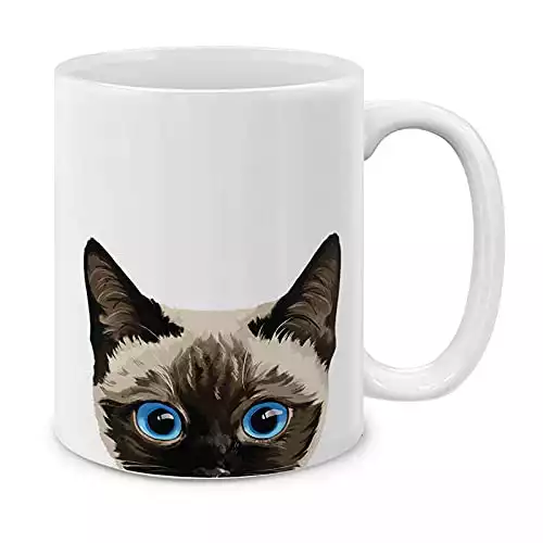 MUGBREW Siamese Kitten Cat Ceramic Coffee Mug Tea Cup, 11 OZ