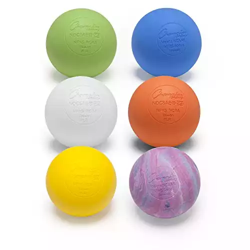 Champion Sports Colored Lacrosse Balls: 6 Pack of Various Colors - Official Size for Professional, College & Grade School Games - NCAA, NFHS, Certified