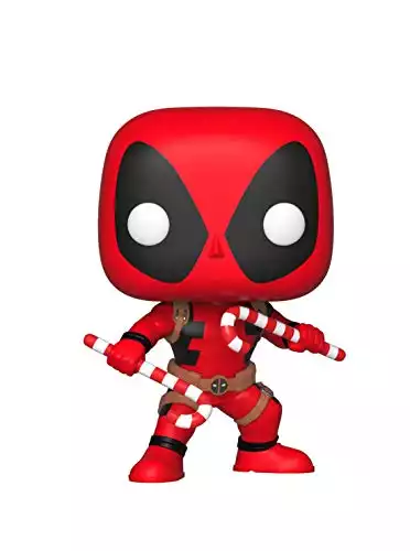 Funko Pop Marvel: Holiday - Deadpool with Candy Canes Collectible Figure