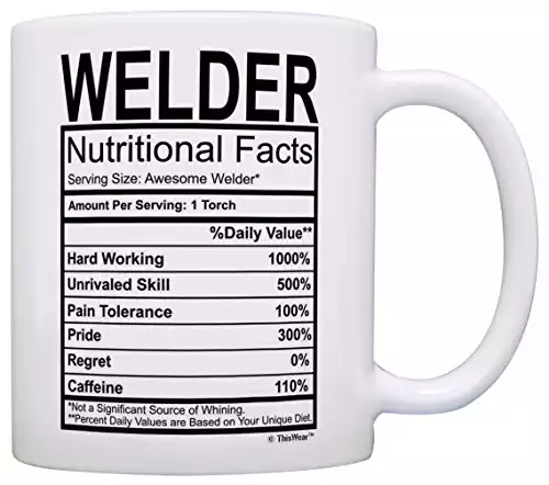 Welder Gifts Welder Nutritional Facts Label Gag Gift Gift Coffee Mug Tea Cup White