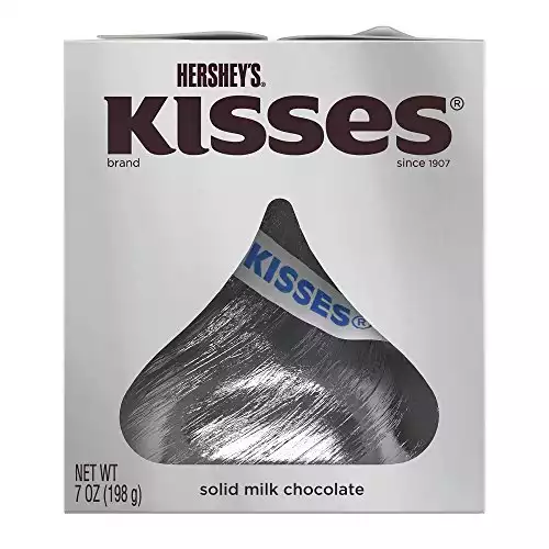 HERSHEY'S KISSES Chocolates, Giant Gluten-Free Solid Milk Chocolate Candy, 7 Ounce Box (Pack of 4)