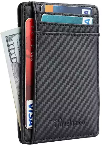 Travelambo Front Pocket Minimalist Leather Slim Wallet