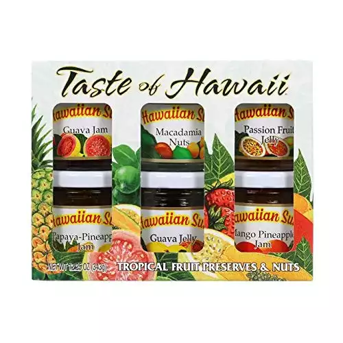 Hawaiian Sun Jam and Jelly Fruit Preserves (Jam Gift Set, 6 Sample Jars)