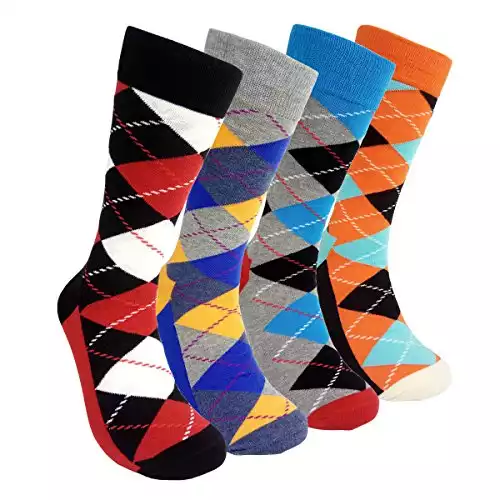 Mens Colorful Dress Socks Argyle