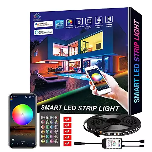 Nexlux LED Strip Lights, WiFi Wireless Smart Phone Controlled Light Strip LED Kit 5050 LED Lights,Working with Android and iOS System,Alexa, Google Assistant