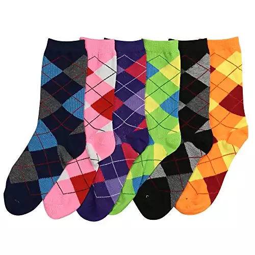 Womens Fun and Colorful Argyle Socks