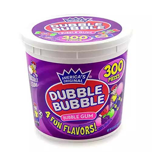 Dubble Bubble - Assorted Flavors, Reusable  Tub (300 Count) Peanut Free, Gluten Free