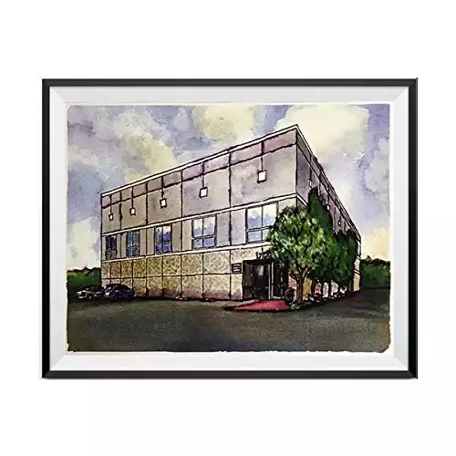 Pam Beesly The Office Building Watercolor Painting