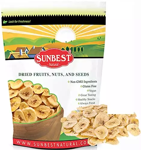 SUNBEST Banana Chips Sweetened in Resealable Bag (15 Ounce)…
