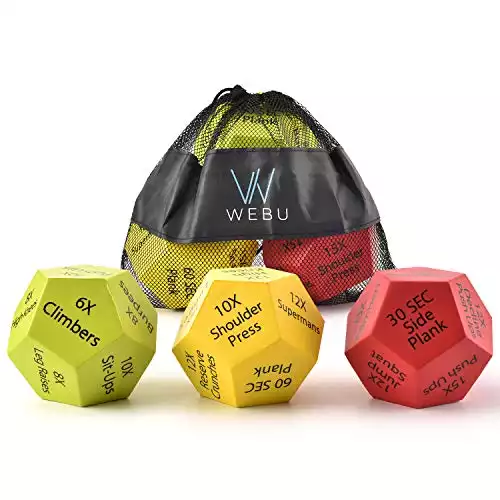 WEBU 3-Pack Exercise Dice with Manual