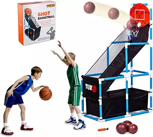 Tuko Kids Basketball Hoop Arcade Game - Indoor Basketball Hoop Shooting Training System with Basketball for Kids