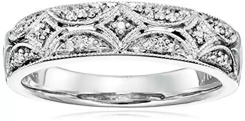 Sterling Silver Diamond Accent Band Ring, Size 8