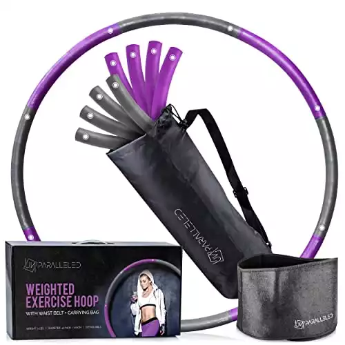 UNPARALLELED Weighted Hula Hoop Bundle for Exercise, Weight Loss & Burning Fat | Fitness, Dance & Workout Hoola Hoops for Adults with Waist Belt & Extra Foam Padding | Detachable Travel Ho...