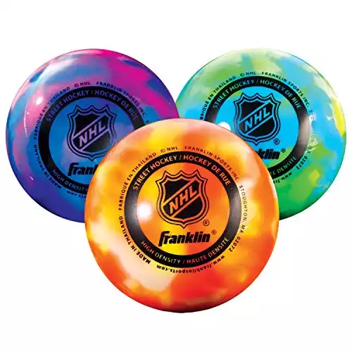 Franklin Sports Extreme Color Street Hockey Ball - NHL - High Density - 3 Pack - Assorted Colors