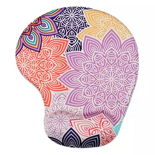 Lizimandu Non Slip Mouse Pad Wrist Rest For Office, Computer, Laptop & Mac - Durable & Comfortable & Lightweight For Easy Typing & Pain Relief-Ergonomic Support(Colorful Flower)