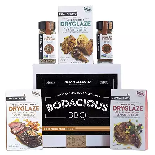 Urban Accents BODACIOUS BBQ, Gourmet Grilling Spices and Meat Rub Collection (Set of 5) - A Dryglaze, Meat Spices and Dry Rubs BBQ Gift Set. Perfect for Weddings, Housewarmings or Any Occasion.